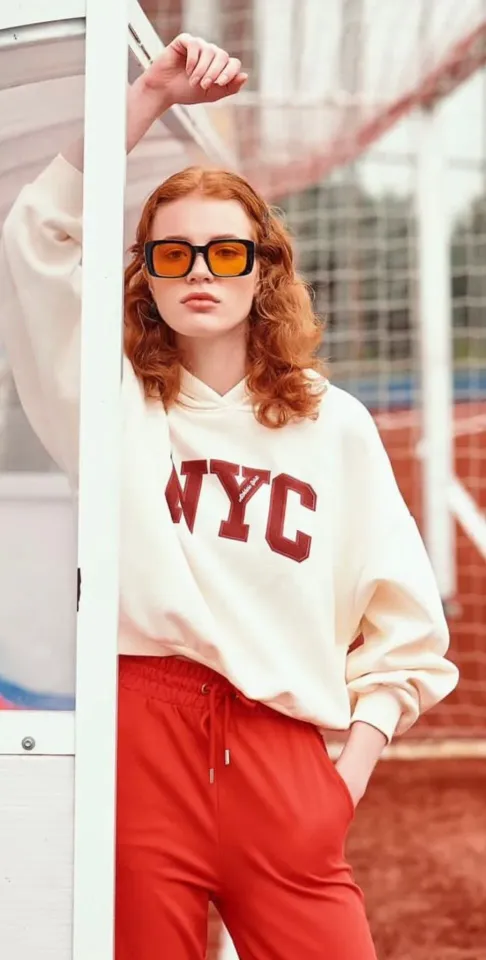 Kadın swearshirt NYC baskılı