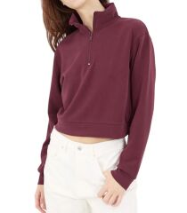 Kadın sweatshirt yarım fermuar