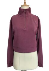 Kadın sweatshirt yarım fermuar