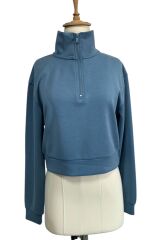 Kadın sweatshirt yarım fermuar
