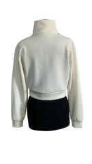 Kadın sweatshirt yarım fermuar MEDİUM - BEYAZ